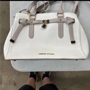 Armani Exchange Cream and Tan Satchel